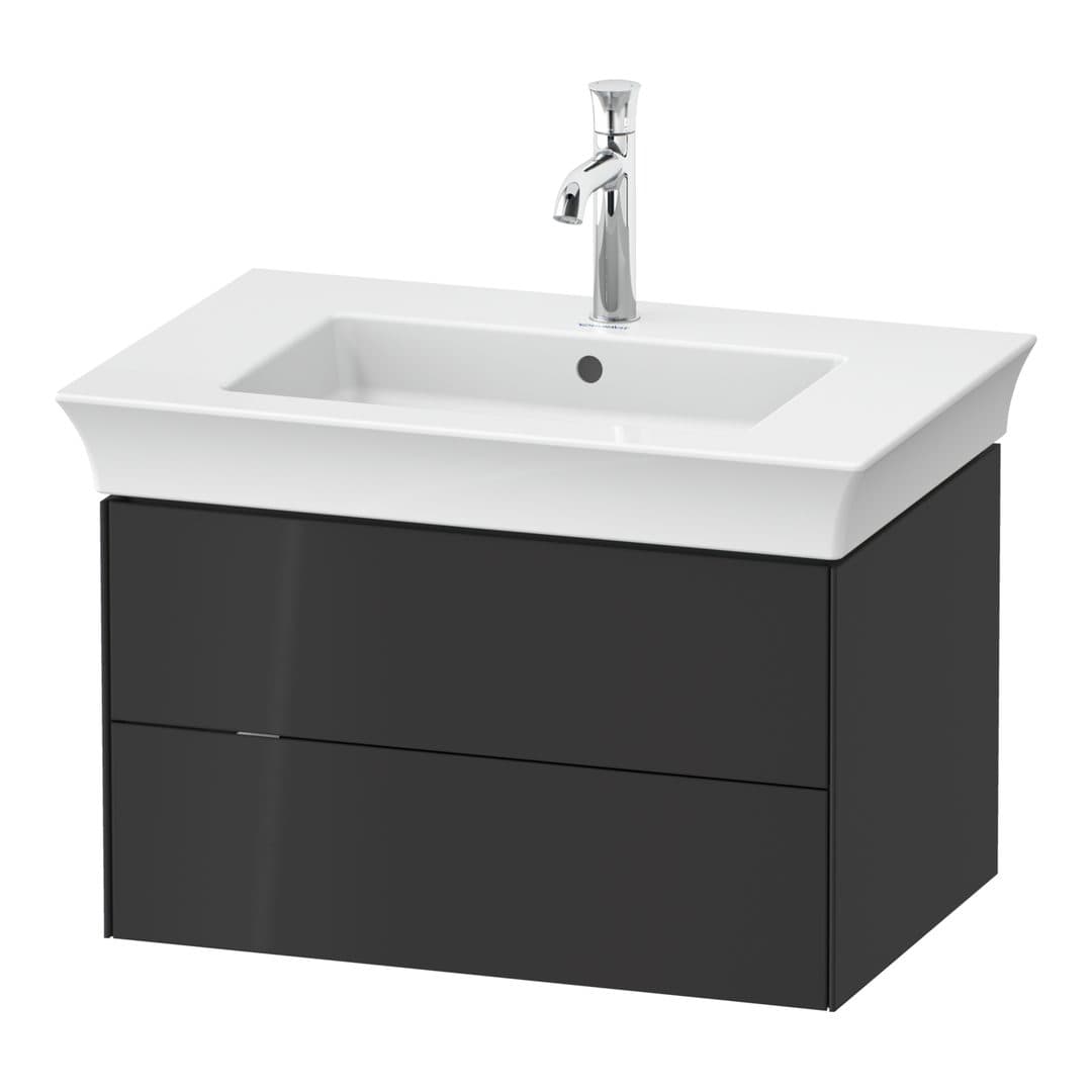 Duravit White Tulip – Έπιπλο Νιπτήρα – 684 mm, 2 συρτάρια, νιπτήρας κέντρο – Graphite High Gloss, Lacquer (WT43410H1H1)