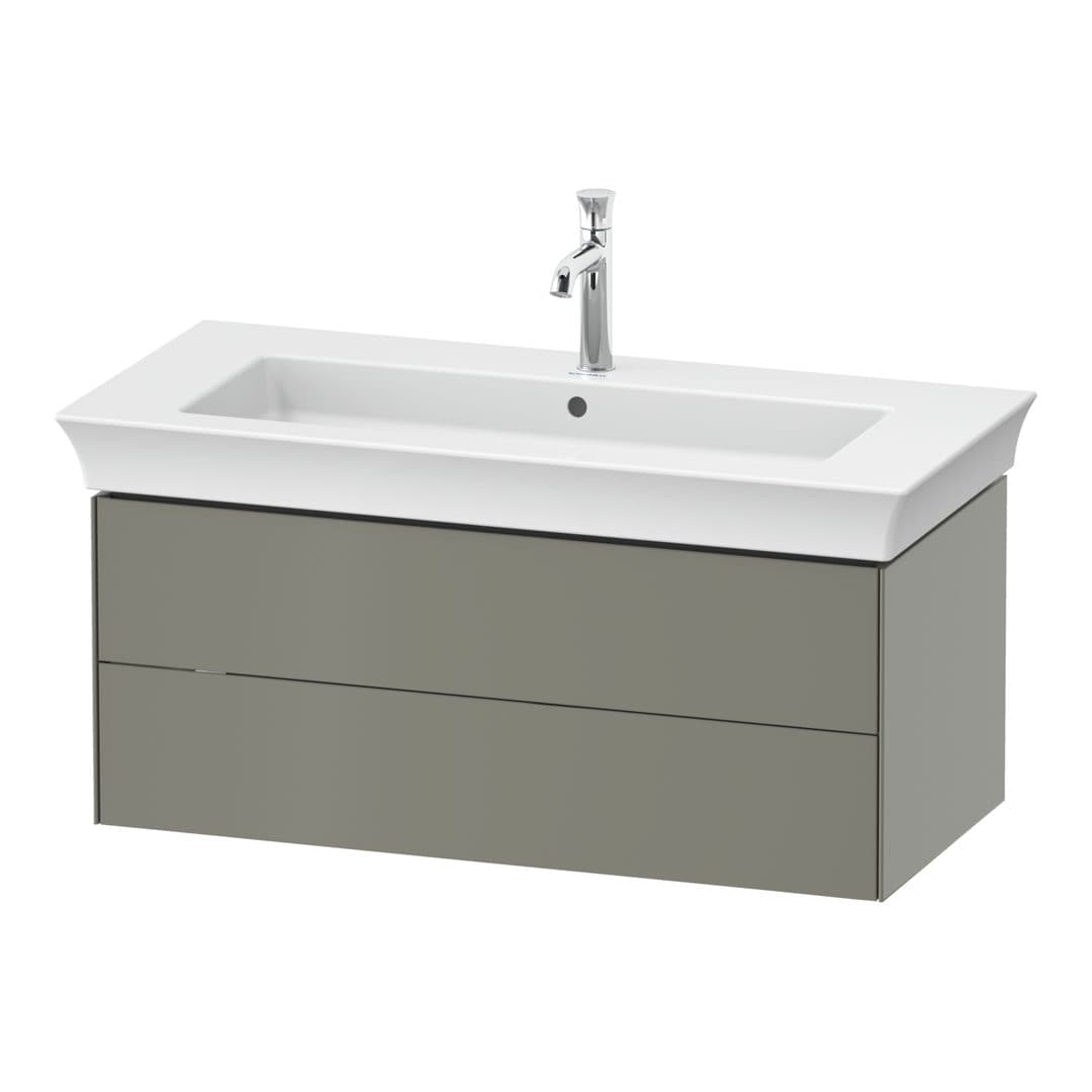 Duravit White Tulip – Έπιπλο Νιπτήρα – 984 mm, 2 συρτάρια, νιπτήρας κέντρο – Stone grey Satin Matt, Lacquer (WT434209292)