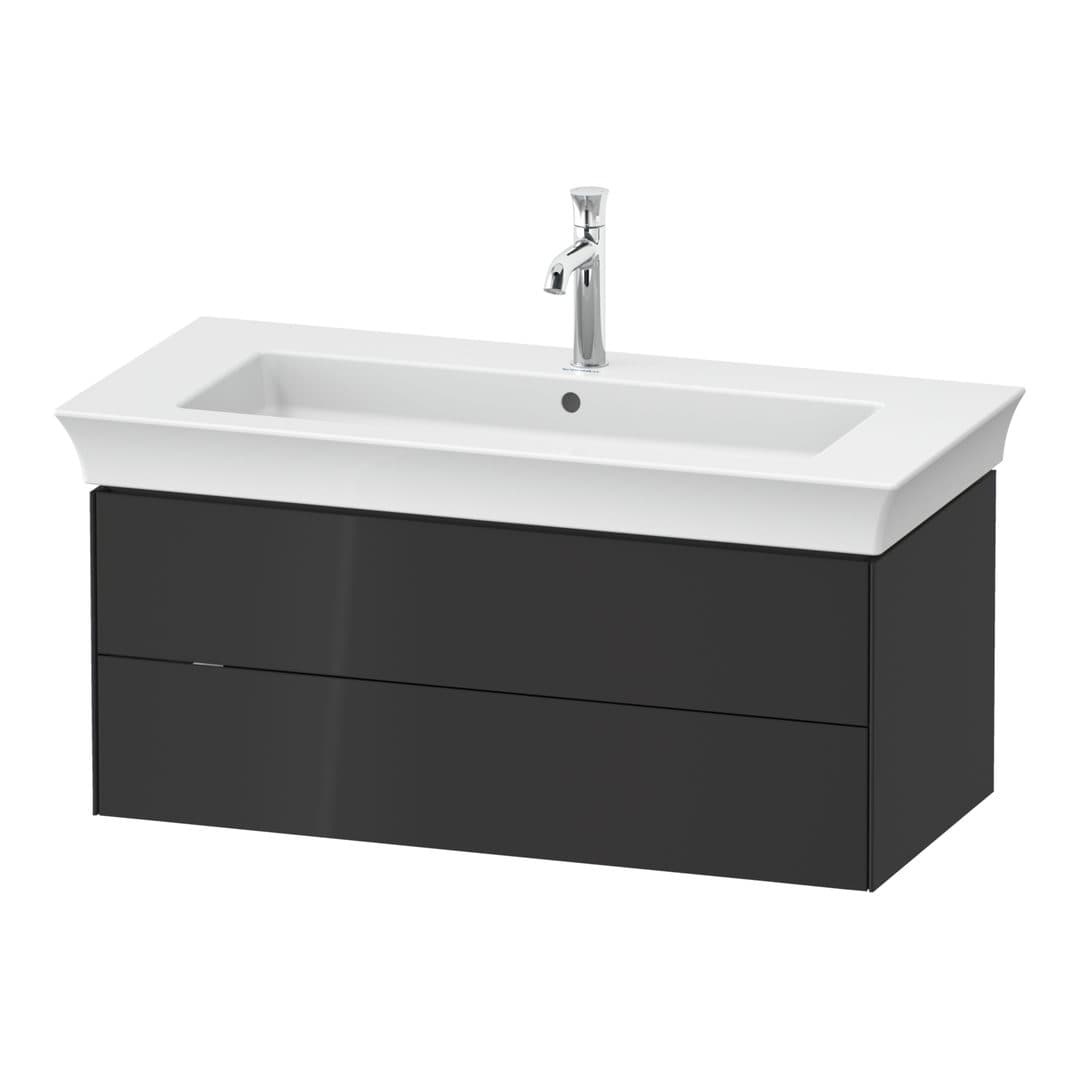 Duravit White Tulip – Έπιπλο Νιπτήρα – 984 mm, 2 συρτάρια, νιπτήρας κέντρο – Graphite High Gloss, Lacquer (WT43420H1H1)