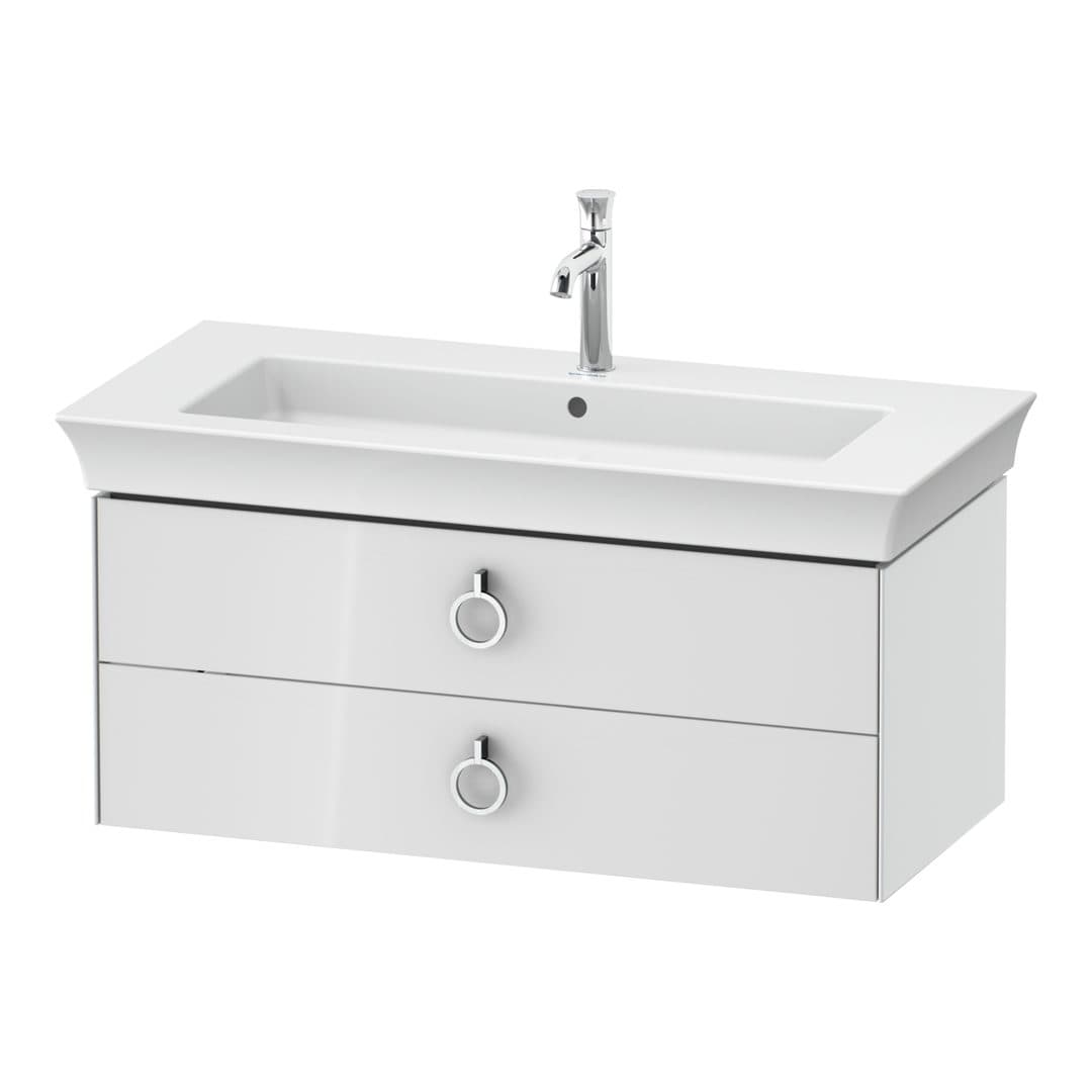 Duravit White Tulip – Έπιπλο Νιπτήρα – 984 mm, 2 συρτάρια, νιπτήρας κέντρο, Chrome High Gloss – White High Gloss, Lacquer (WT435208585)