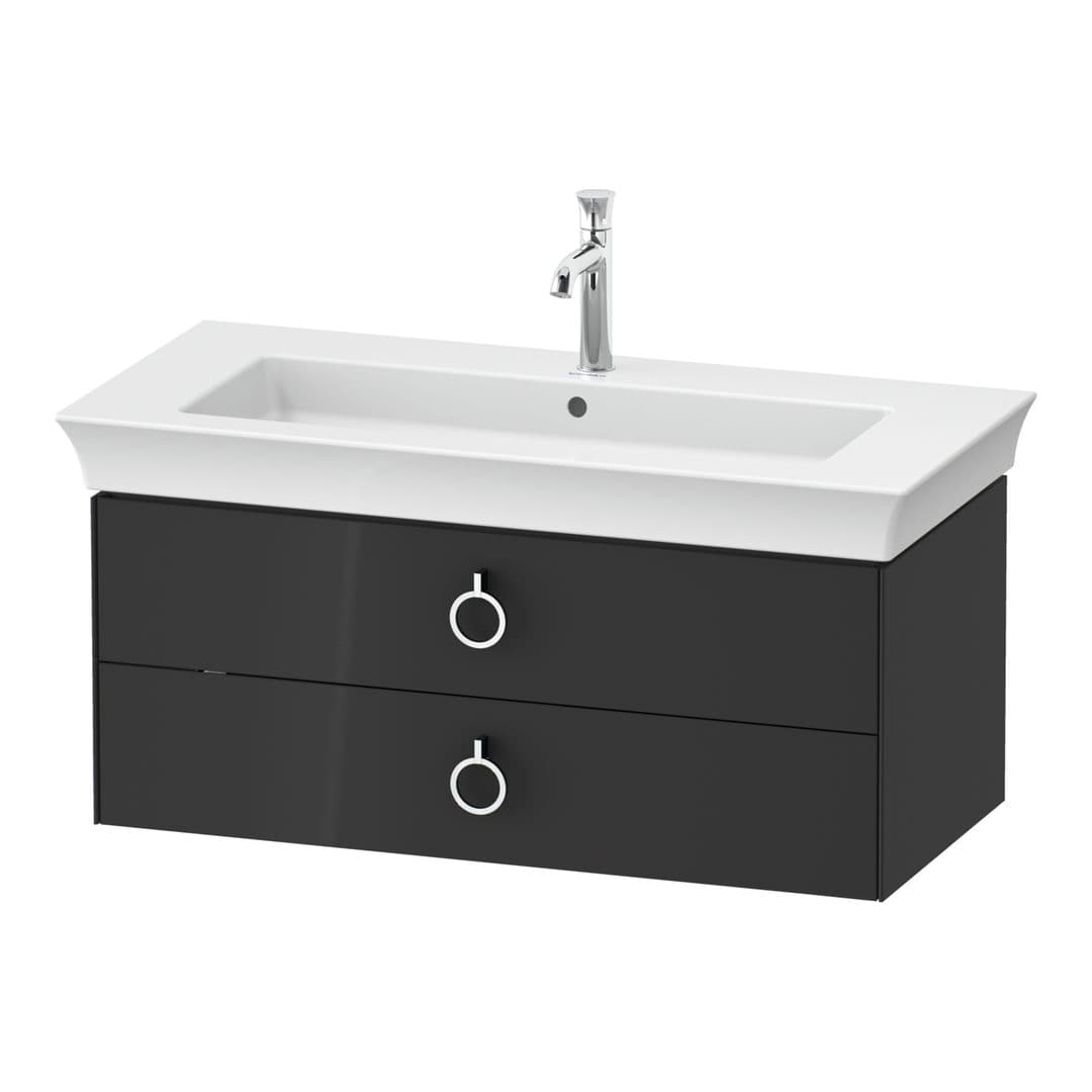 Duravit White Tulip – Έπιπλο Νιπτήρα – 984 mm, 2 συρτάρια, νιπτήρας κέντρο, Chrome High Gloss – Graphite High Gloss, Lacquer (WT43520H1H1)