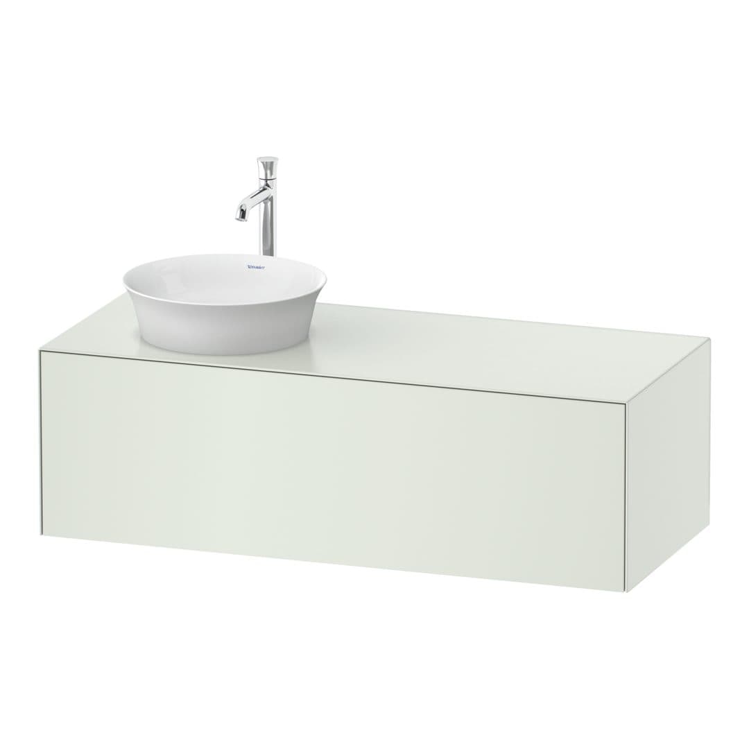 Duravit White Tulip – Έπιπλο Νιπτήρα – 1300 mm, για κονσόλα, 1 συρτάρι, νιπτήρας αριστερά – White Satin Matt, Lacquer (WT4977L3636)