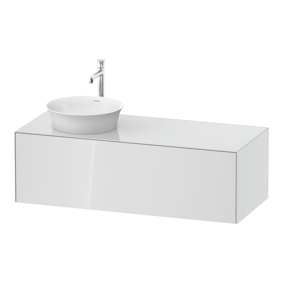 Duravit White Tulip – Έπιπλο Νιπτήρα – 1300 mm, για κονσόλα, 1 συρτάρι, νιπτήρας αριστερά – White High Gloss, Lacquer (WT4977L8585)