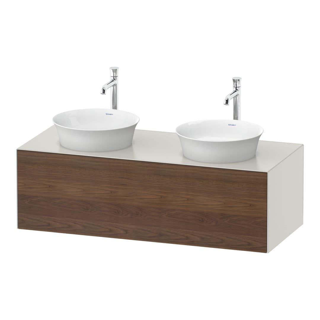 Duravit White Tulip – Έπιπλο Νιπτήρα – 1300 mm, για κονσόλα, 1 συρτάρι, σώμα Nordic white Satin Matt – American walnut Matt, Solid wood (WT4978B7739)