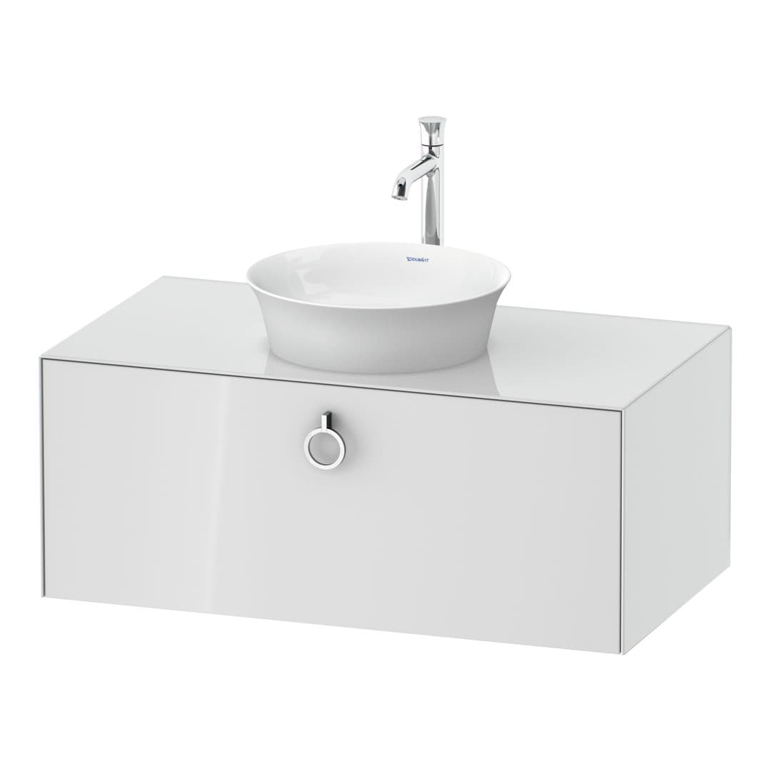 Duravit White Tulip – Έπιπλο Νιπτήρα – 1000 mm, για κονσόλα, 1 συρτάρι, νιπτήρας κέντρο, Chrome High Gloss – White High Gloss, Lacquer (WT498108585)