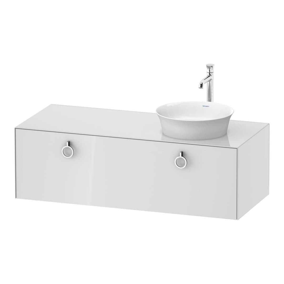 Duravit White Tulip – Έπιπλο Νιπτήρα – 1300 mm, για κονσόλα, 1 συρτάρι, νιπτήρας δεξιά, Chrome High Gloss – White High Gloss, Lacquer (WT4982R8585)