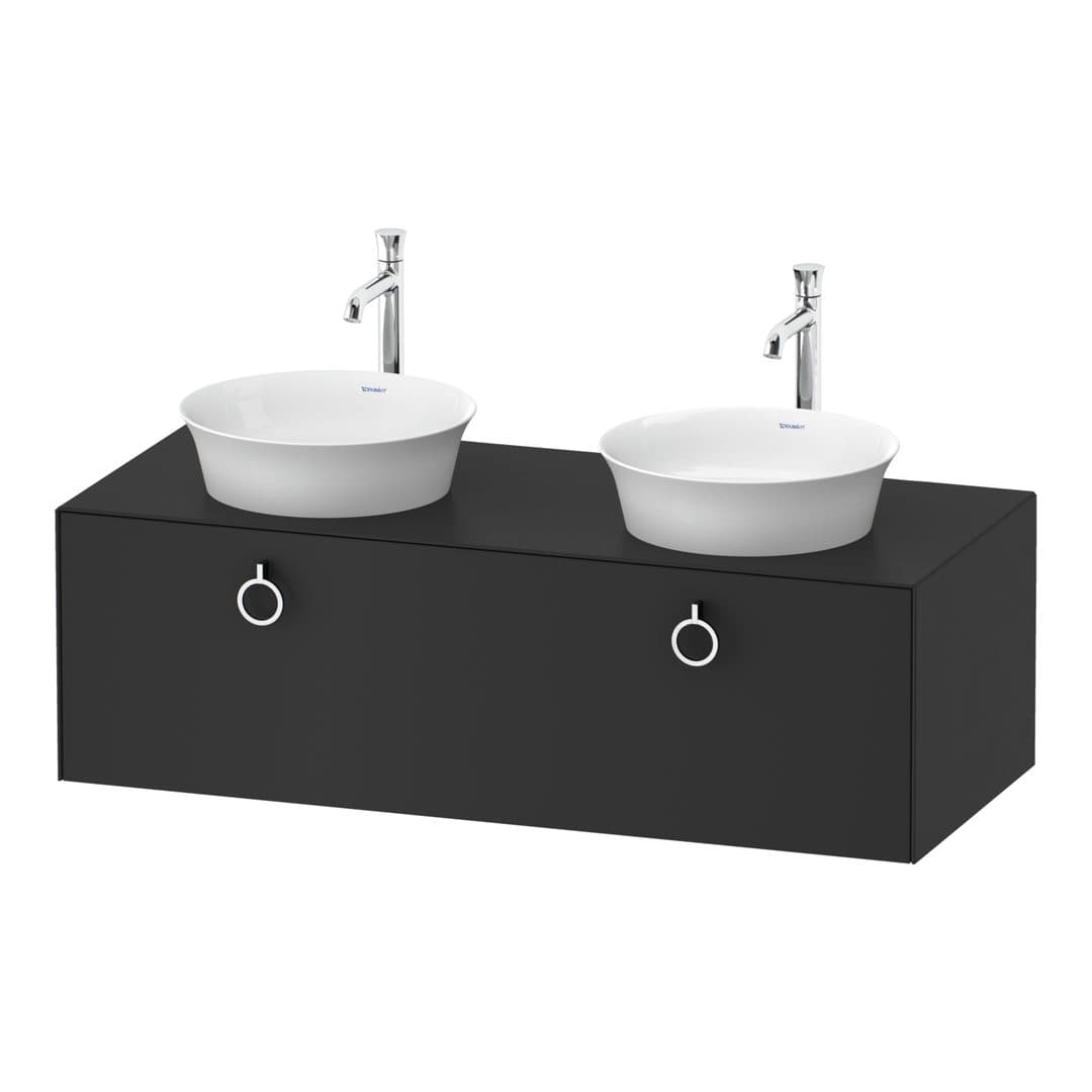 Duravit White Tulip – Έπιπλο Νιπτήρα – 1300 mm, για κονσόλα, 1 συρτάρι, Chrome High Gloss – Graphite Satin Matt, Lacquer (WT4983B5858)