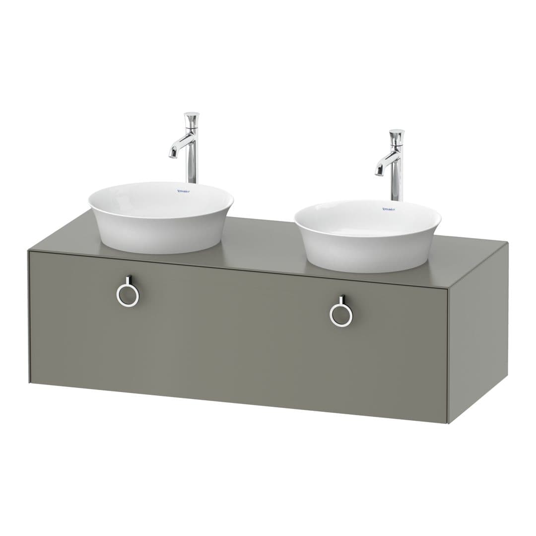 Duravit White Tulip – Έπιπλο Νιπτήρα – 1300 mm, για κονσόλα, 1 συρτάρι, Chrome High Gloss – Stone grey Satin Matt, Lacquer (WT4983B9292)
