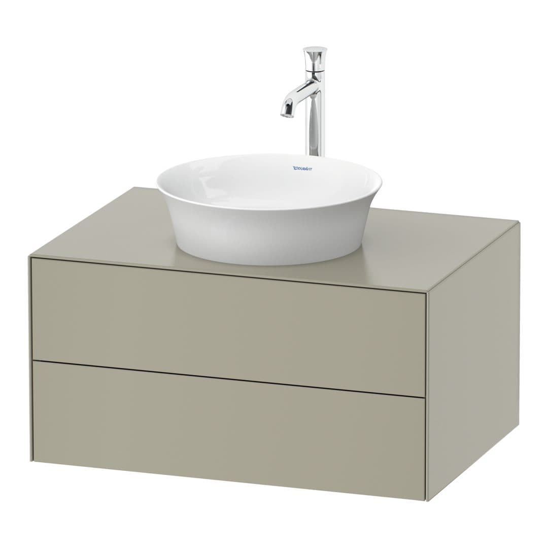 Duravit White Tulip – Έπιπλο Νιπτήρα – 800 mm, για κονσόλα, 2 συρτάρια, νιπτήρας κέντρο – Taupe Satin Matt, Lacquer (WT498506060)