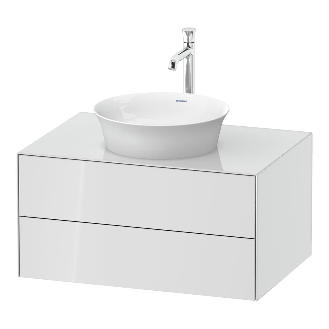 Duravit White Tulip – Έπιπλο Νιπτήρα – 800 mm, για κονσόλα, 2 συρτάρια, νιπτήρας κέντρο – White High Gloss, Lacquer (WT498508585)