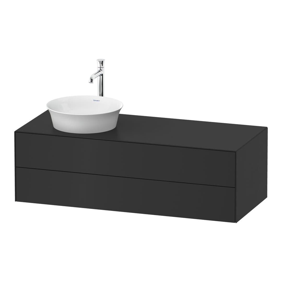 Duravit White Tulip – Έπιπλο Νιπτήρα – 1300 mm, για κονσόλα, 2 συρτάρια, νιπτήρας αριστερά – Graphite Satin Matt, Lacquer (WT4987L5858)