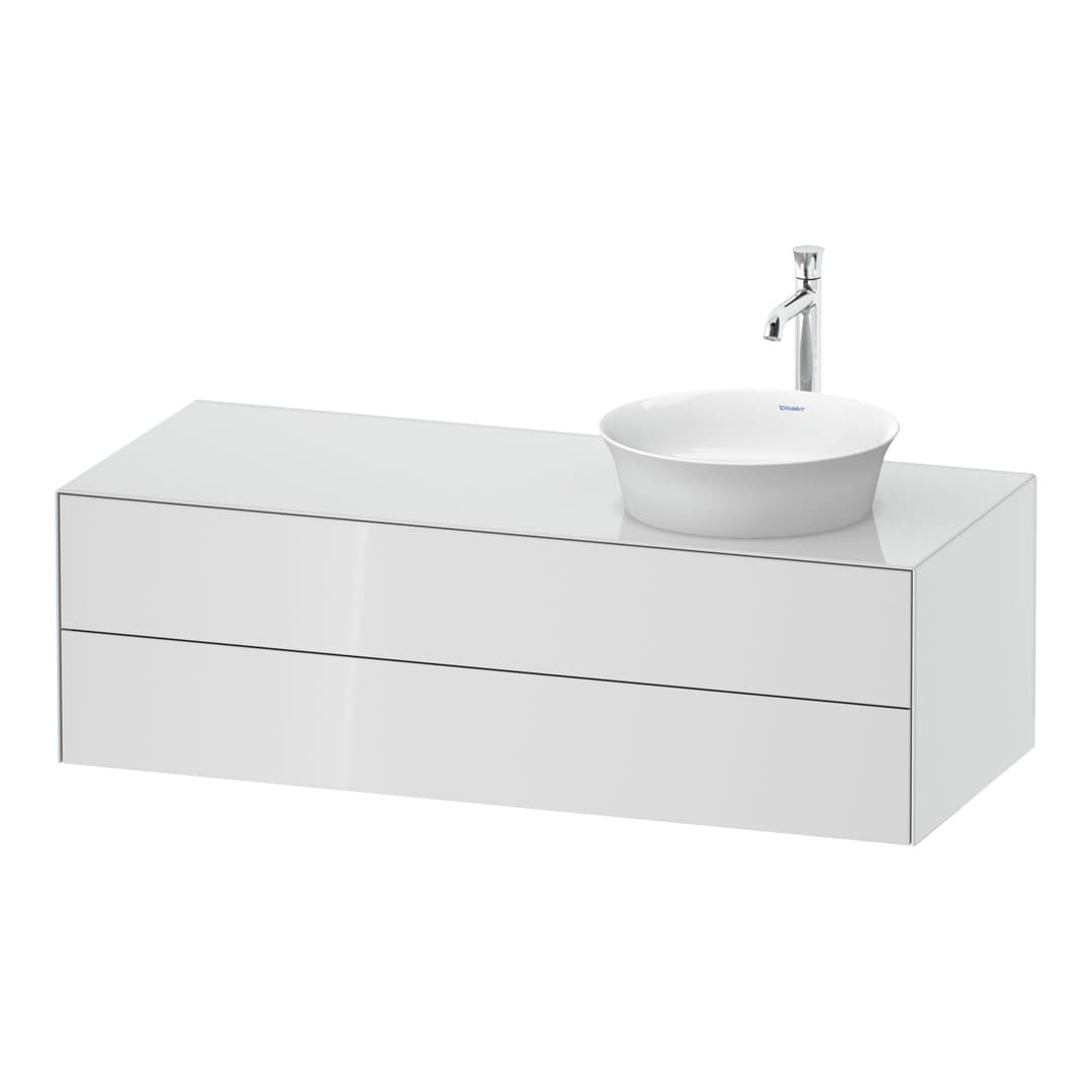 Duravit White Tulip – Έπιπλο Νιπτήρα – 1300 mm, για κονσόλα, 2 συρτάρια, νιπτήρας δεξιά – White High Gloss, Lacquer (WT4987R8585)