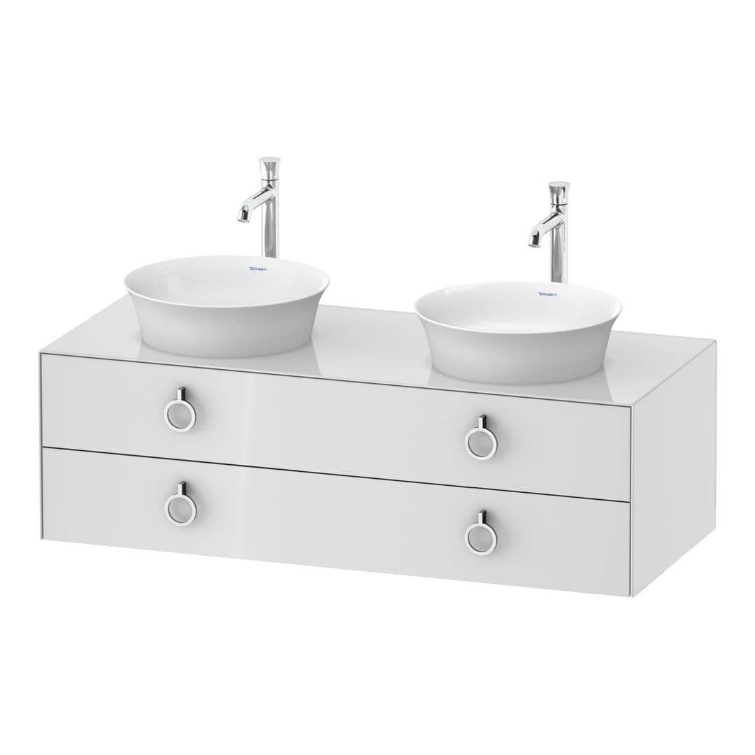 Duravit White Tulip – Έπιπλο Νιπτήρα – 1300 mm, για κονσόλα, 2 συρτάρια, Chrome High Gloss – White High Gloss, Lacquer (WT4993B8585)