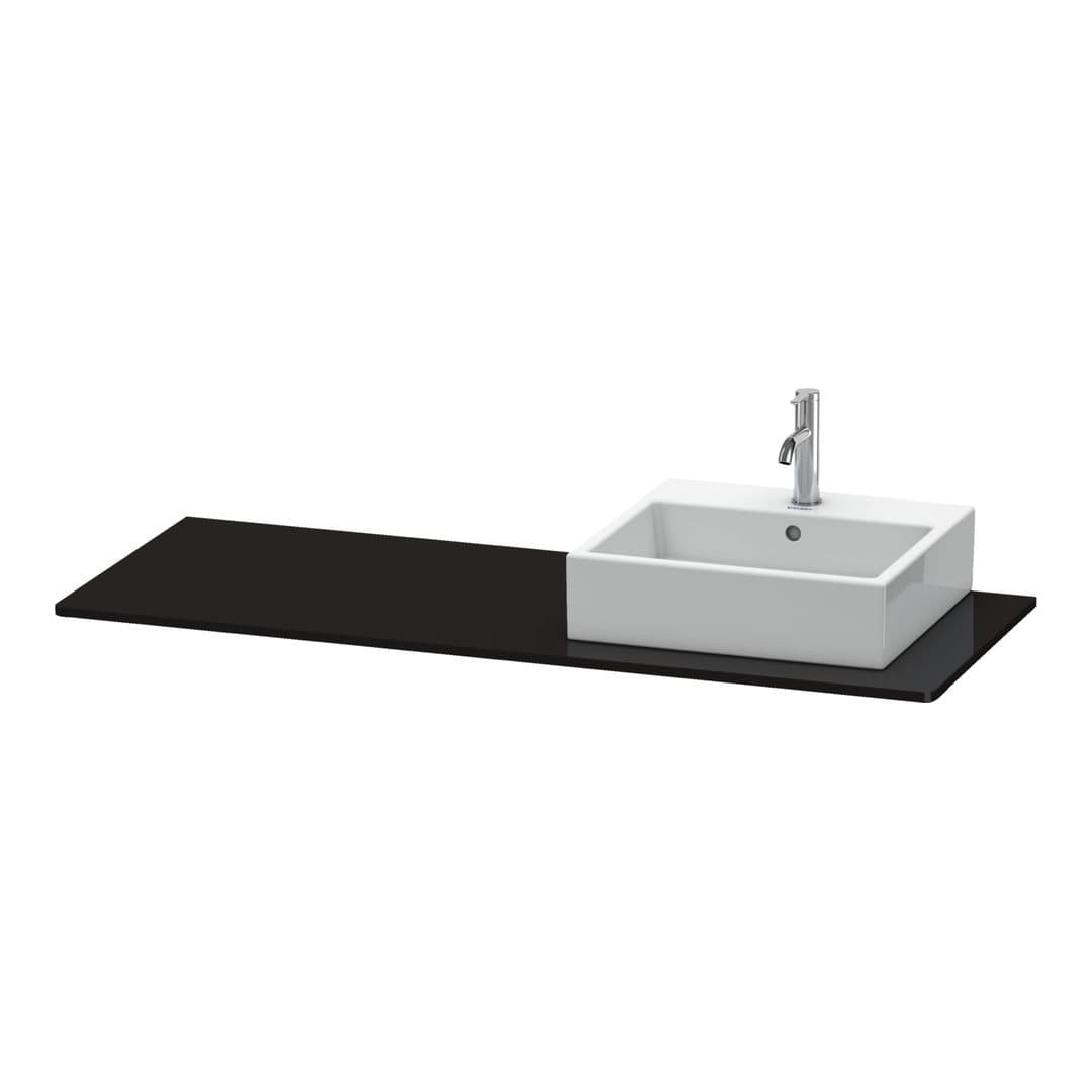 Duravit XSquare – Πάγκος Νιπτήρα – 1400 mm, νιπτήρας δεξιά – Black High Gloss, Lacquer (XS060GR4040)