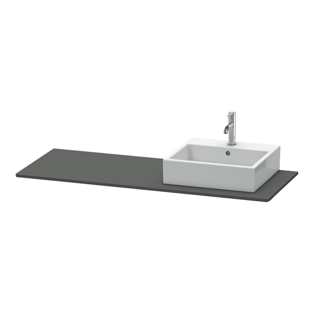 Duravit XSquare – Πάγκος Νιπτήρα – 1400 mm, νιπτήρας δεξιά – Graphite Matt, Decor (XS060GR4949)