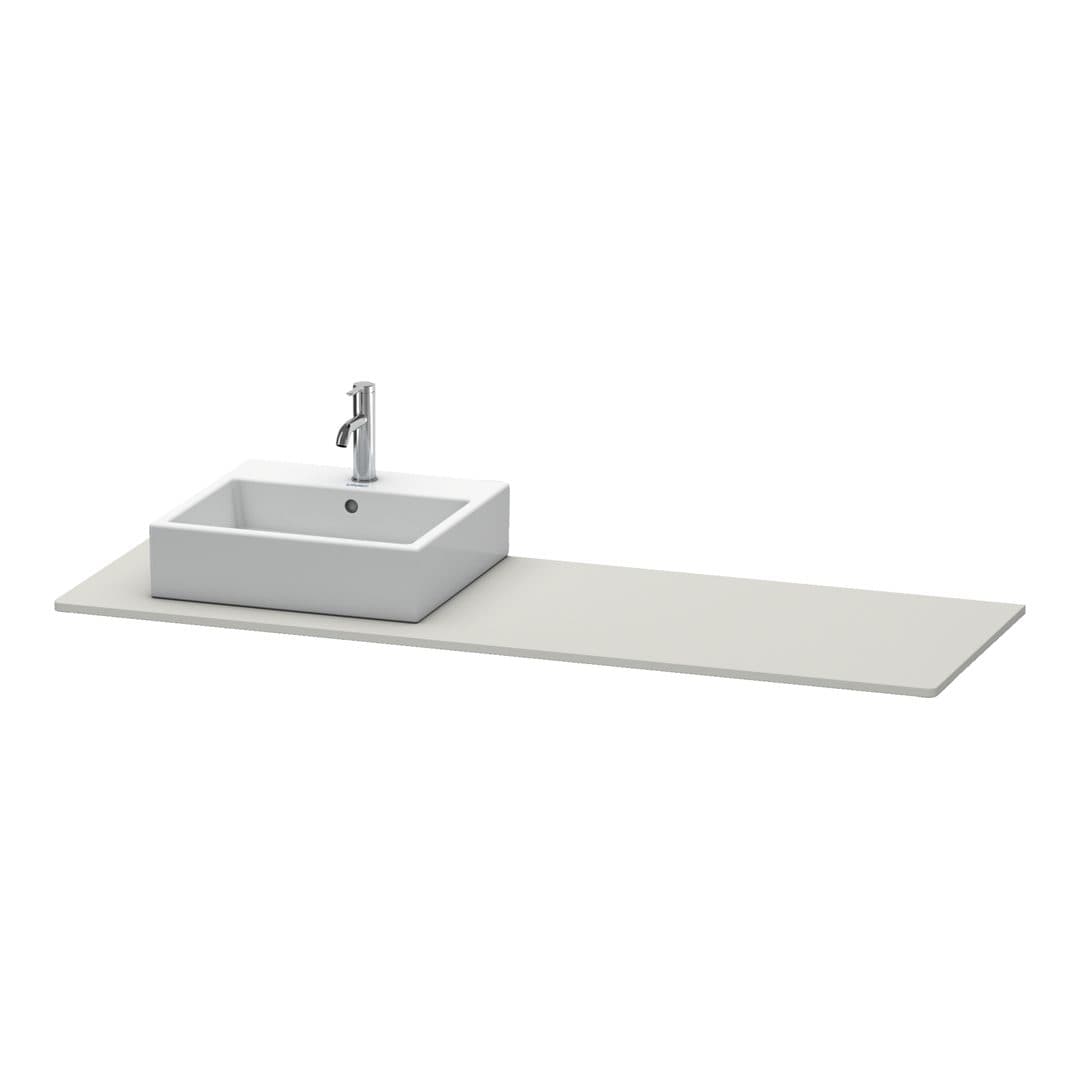 Duravit XSquare – Πάγκος Νιπτήρα – 1600 mm, νιπτήρας αριστερά – Concrete grey Matt, Decor (XS060HL0707)