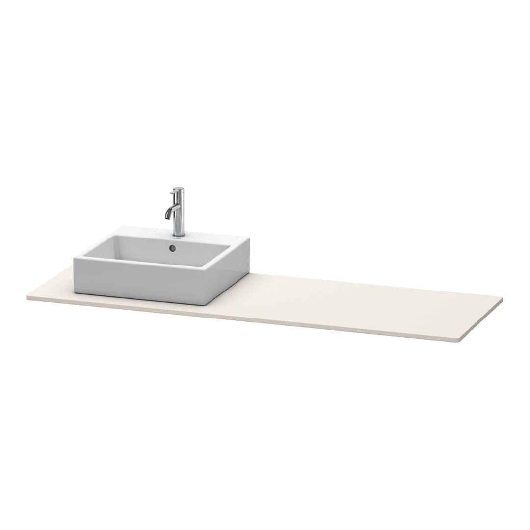 Duravit XSquare – Πάγκος Νιπτήρα – 1600 mm, νιπτήρας αριστερά – Taupe Super Matt, Decor (XS060HL8383)