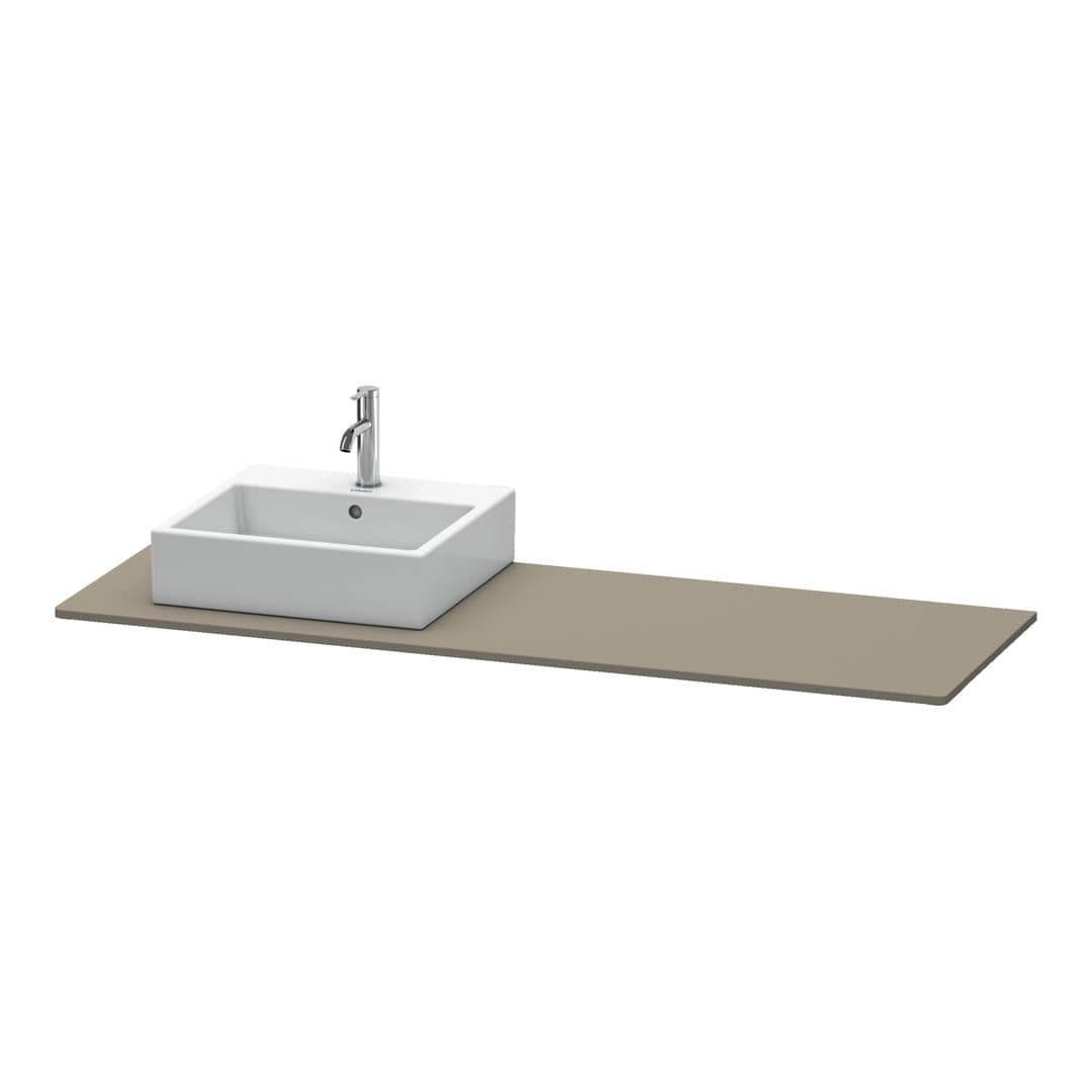 Duravit XSquare – Πάγκος Νιπτήρα – 1600 mm, νιπτήρας αριστερά – Flannel Grey Satin Matt, Lacquer (XS060HL9090)