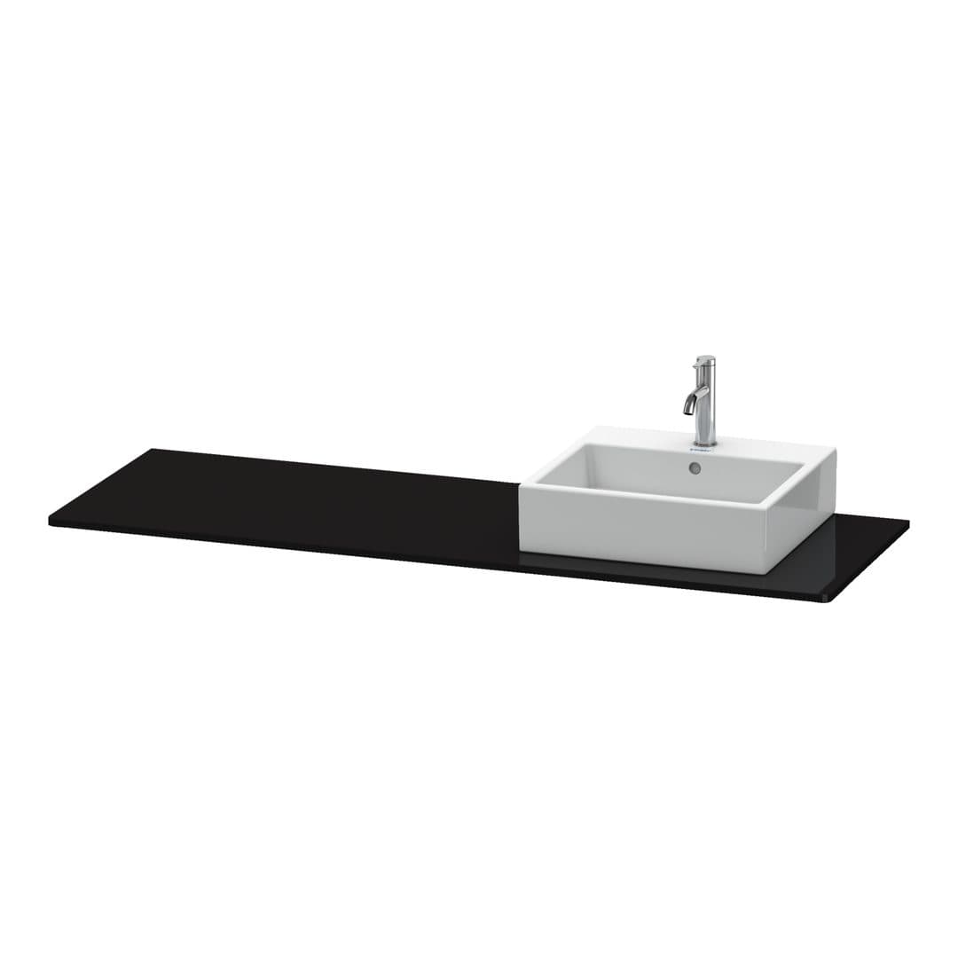 Duravit XSquare – Πάγκος Νιπτήρα – 1600 mm, νιπτήρας δεξιά – Black High Gloss, Lacquer (XS060HR4040)