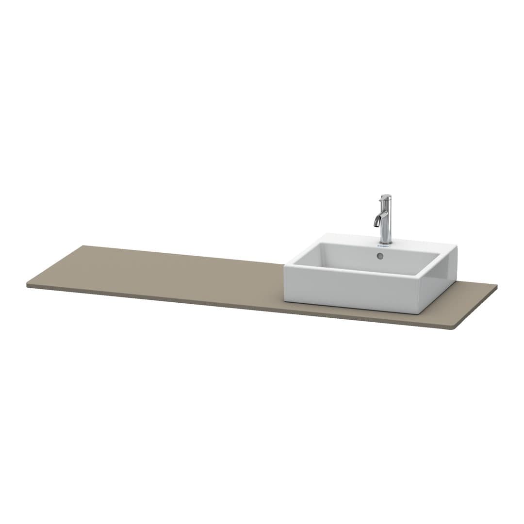 Duravit XSquare – Πάγκος Νιπτήρα – 1600 mm, νιπτήρας δεξιά – Flannel Grey Satin Matt, Lacquer (XS060HR9090)