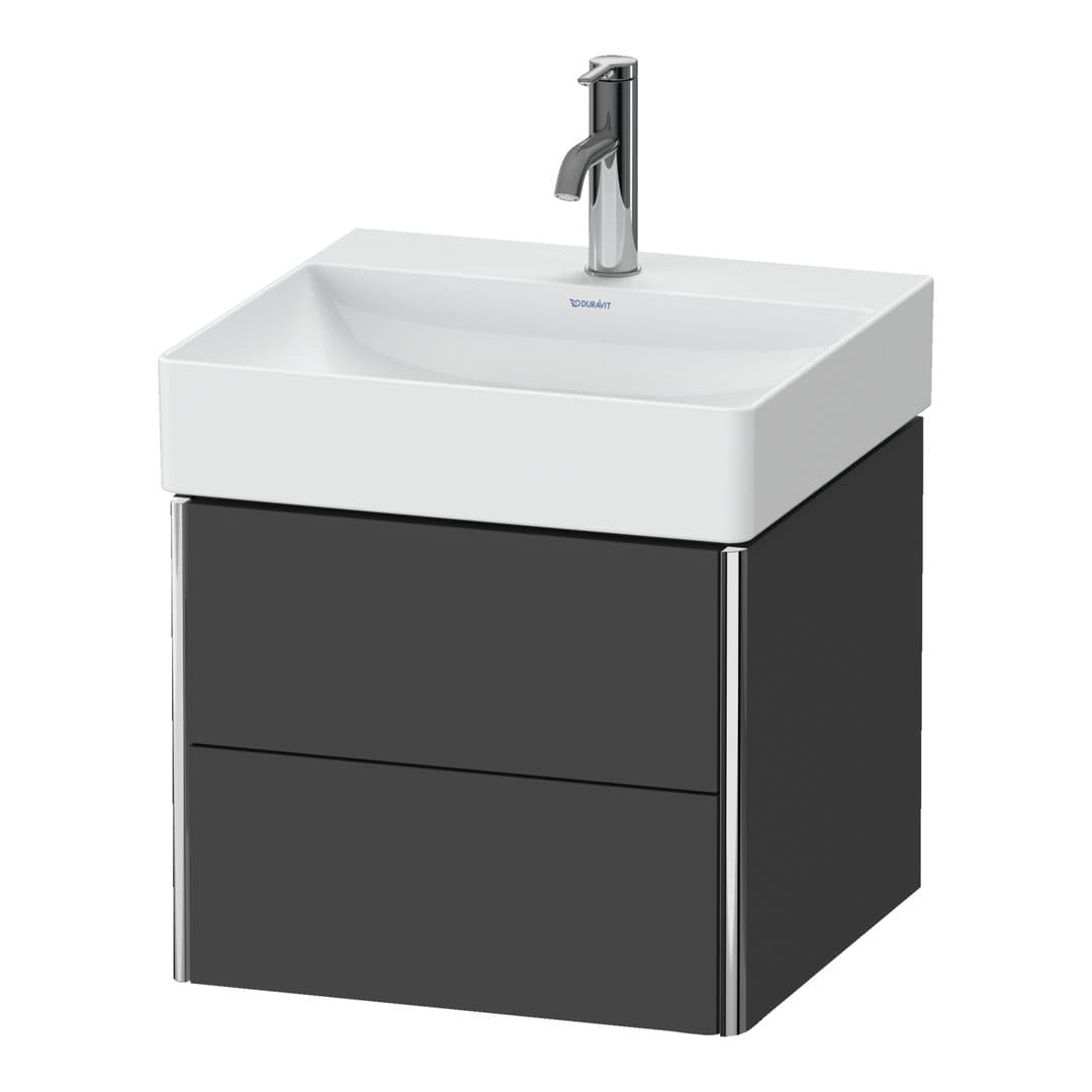 Duravit XSquare – Έπιπλο Νιπτήρα – 484 mm, 2 συρτάρια, νιπτήρας κέντρο – Graphite Matt, Decor (XS416004949)