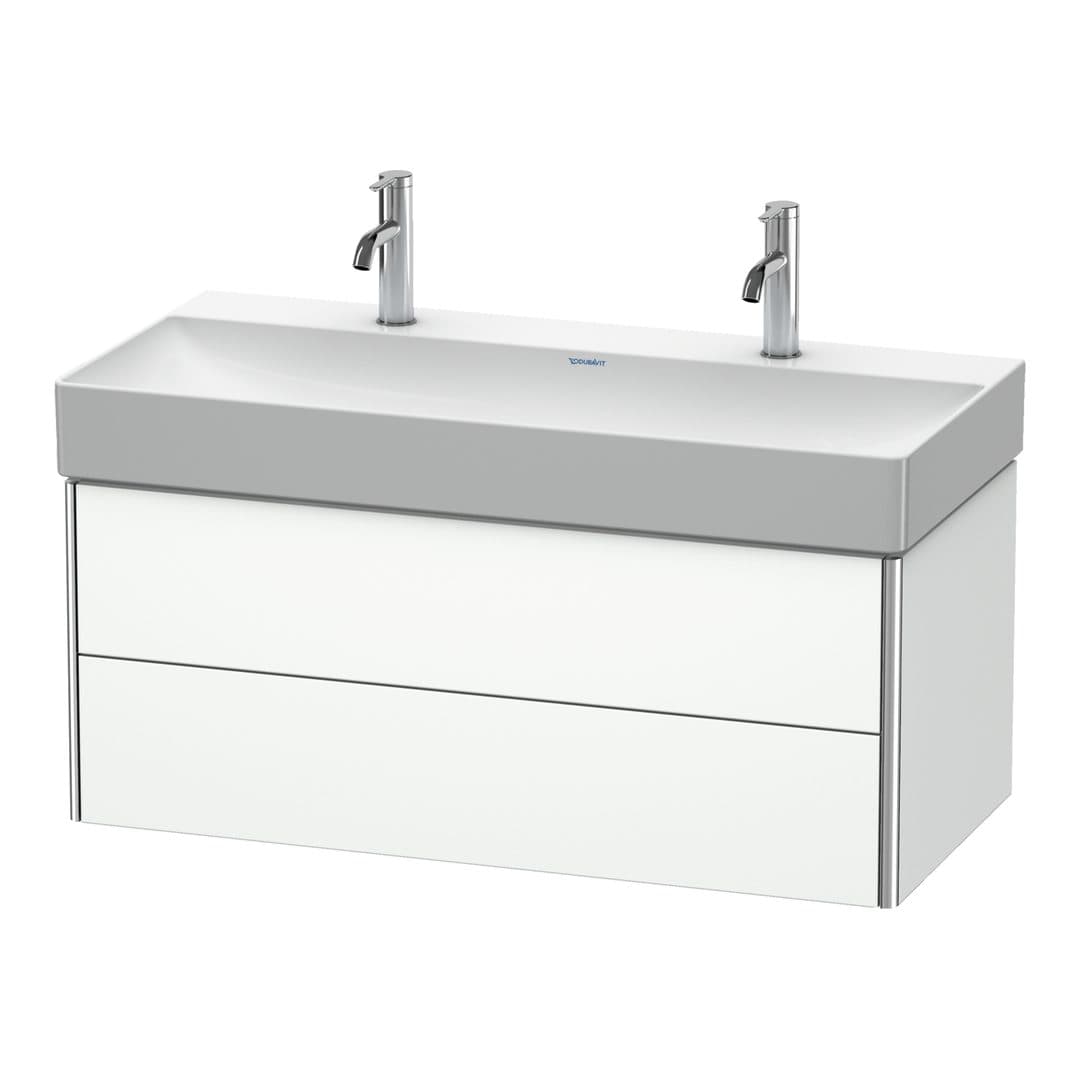 Duravit XSquare – Έπιπλο Νιπτήρα – 984 mm, 2 συρτάρια, νιπτήρας κέντρο – White Matt, Decor (XS416301818)