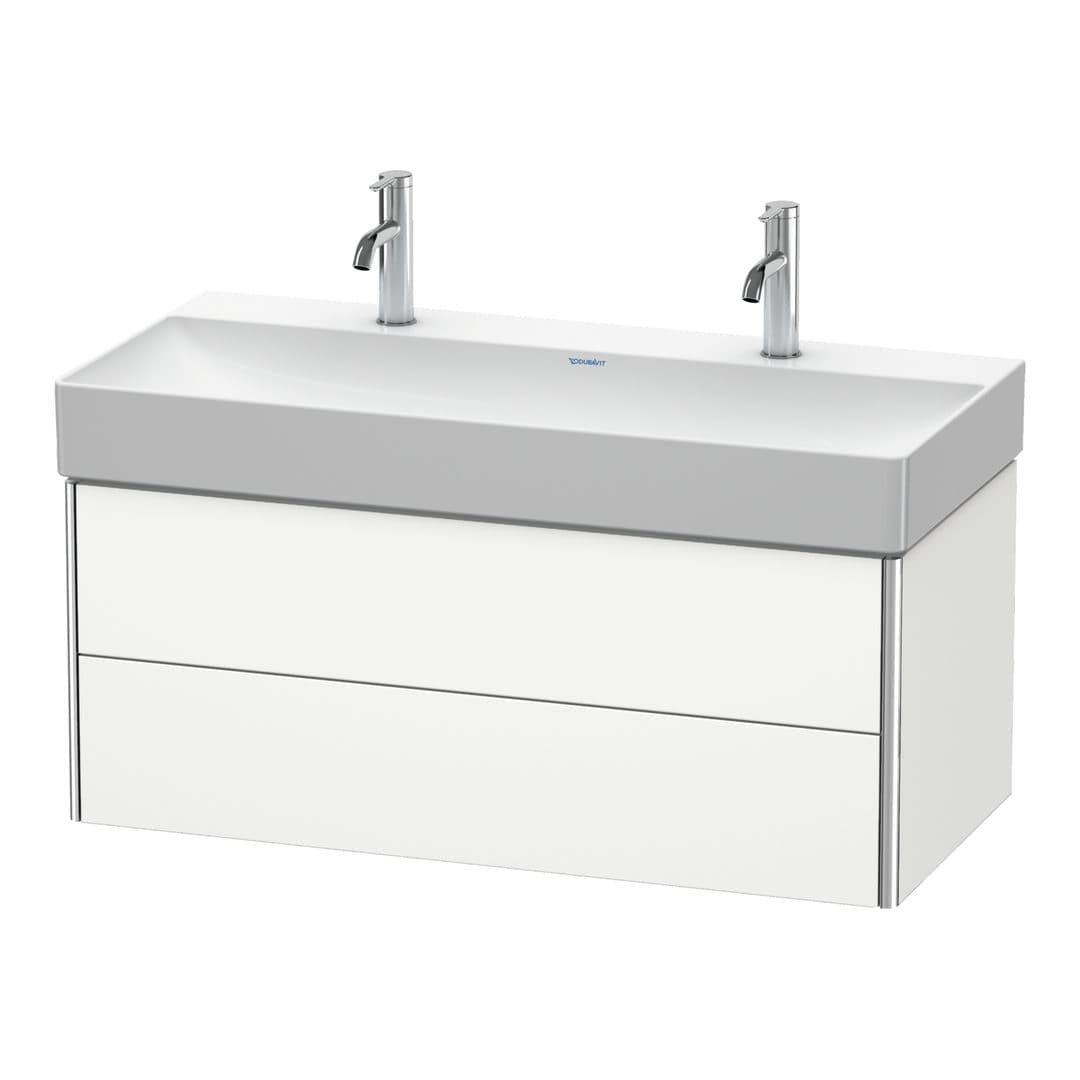 Duravit XSquare – Έπιπλο Νιπτήρα – 984 mm, 2 συρτάρια, νιπτήρας κέντρο – White Satin Matt, Lacquer (XS416303636)