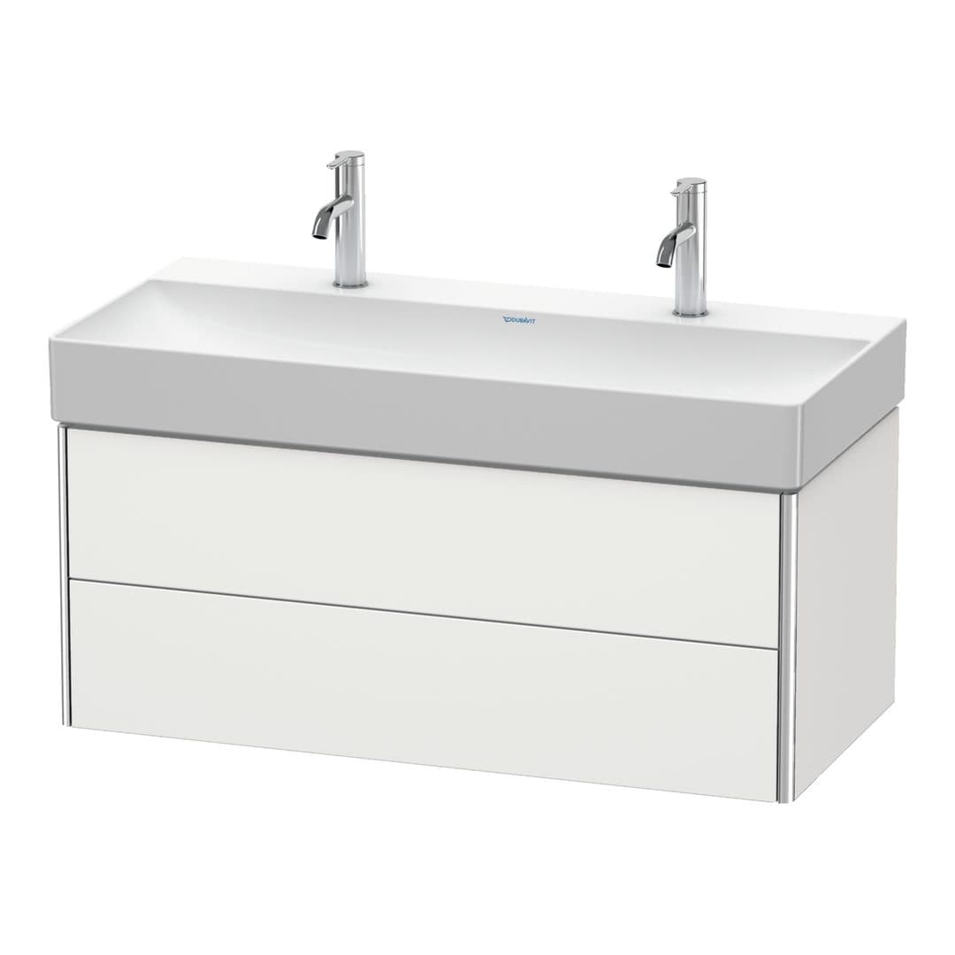 Duravit XSquare – Έπιπλο Νιπτήρα – 984 mm, 2 συρτάρια, νιπτήρας κέντρο – Nordic white Satin Matt, Lacquer (XS416303939)