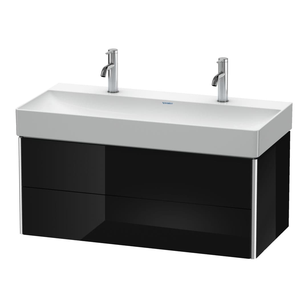 Duravit XSquare – Έπιπλο Νιπτήρα – 984 mm, 2 συρτάρια, νιπτήρας κέντρο – Black High Gloss, Lacquer (XS416304040)