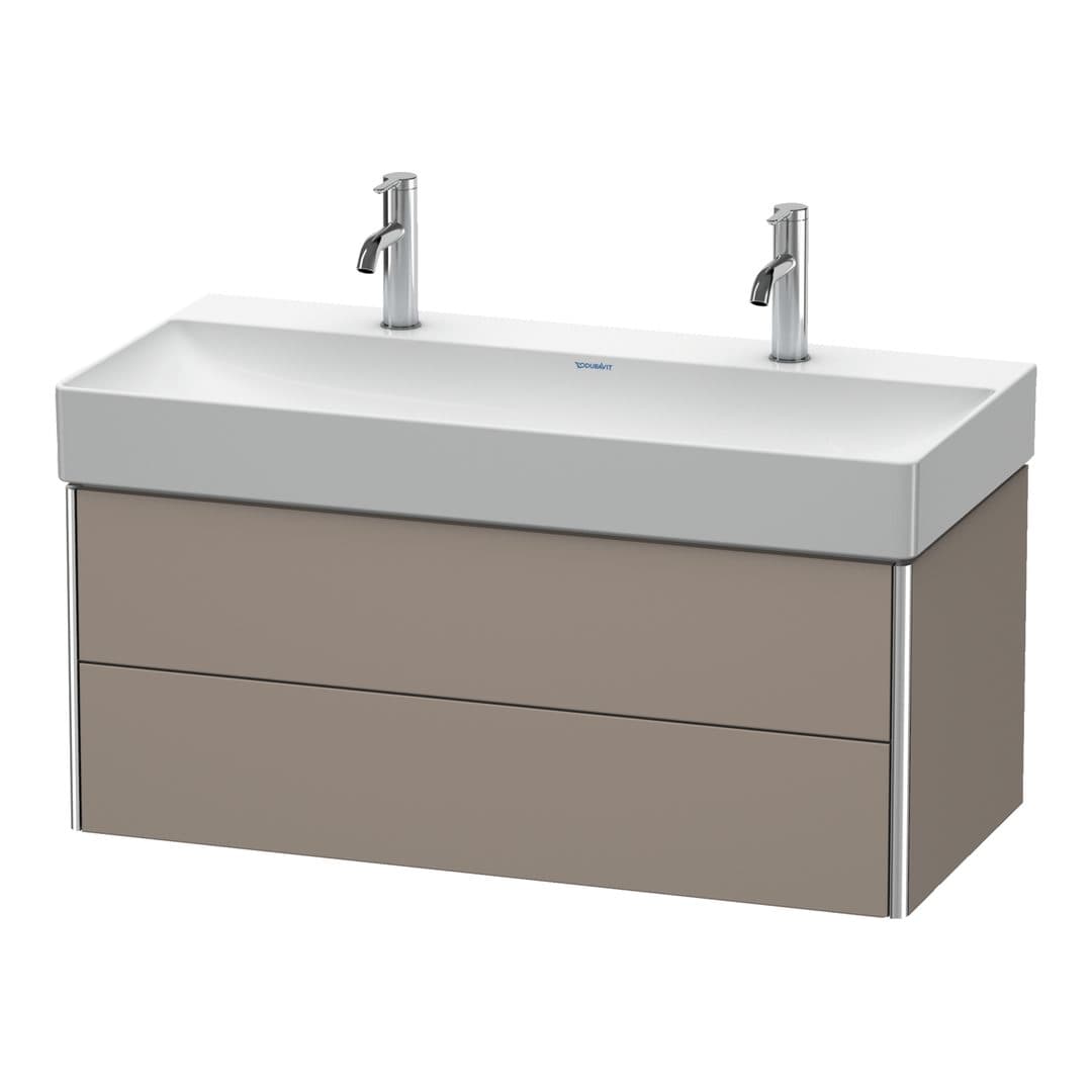 Duravit XSquare – Έπιπλο Νιπτήρα – 984 mm, 2 συρτάρια, νιπτήρας κέντρο – Basalte Matt, Decor (XS416304343)