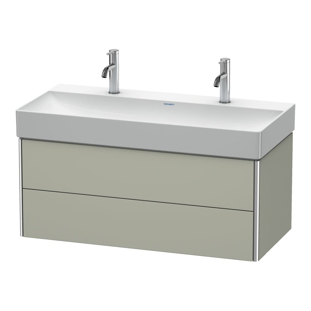 Duravit XSquare – Έπιπλο Νιπτήρα – 984 mm, 2 συρτάρια, νιπτήρας κέντρο – Taupe Satin Matt, Lacquer (XS416306060)