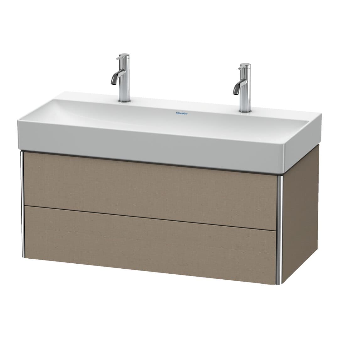 Duravit XSquare – Έπιπλο Νιπτήρα – 984 mm, 2 συρτάρια, νιπτήρας κέντρο – Linen Matt, Decor (XS416307575)
