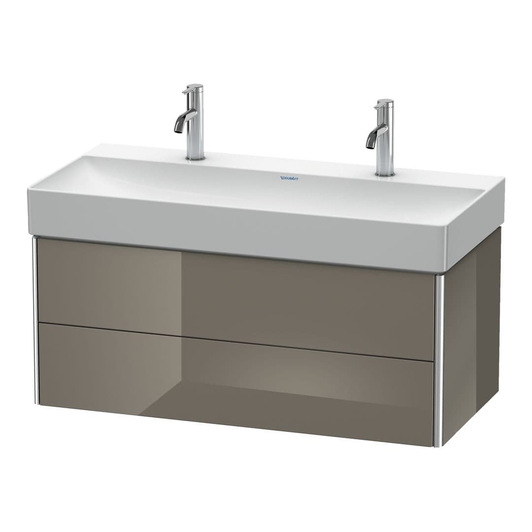 Duravit XSquare – Έπιπλο Νιπτήρα – 984 mm, 2 συρτάρια, νιπτήρας κέντρο – Flannel Grey High Gloss, Lacquer (XS416308989)
