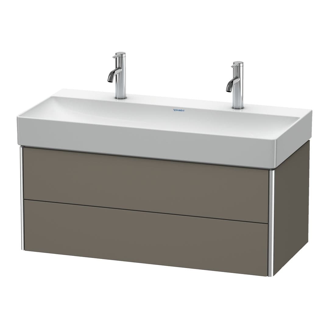 Duravit XSquare – Έπιπλο Νιπτήρα – 984 mm, 2 συρτάρια, νιπτήρας κέντρο – Flannel Grey Satin Matt, Lacquer (XS416309090)