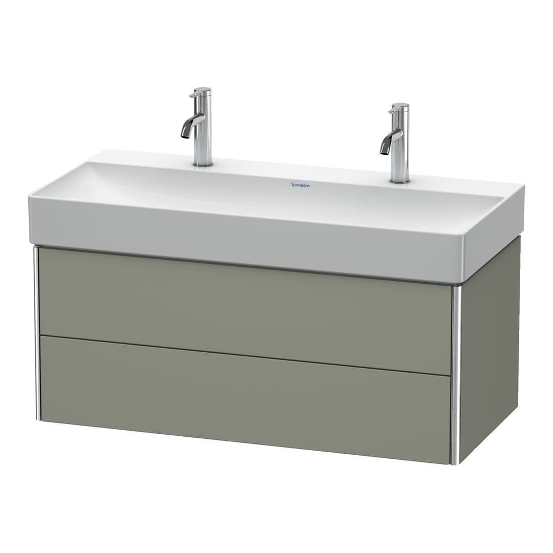 Duravit XSquare – Έπιπλο Νιπτήρα – 984 mm, 2 συρτάρια, νιπτήρας κέντρο – Stone grey Satin Matt, Lacquer (XS416309292)