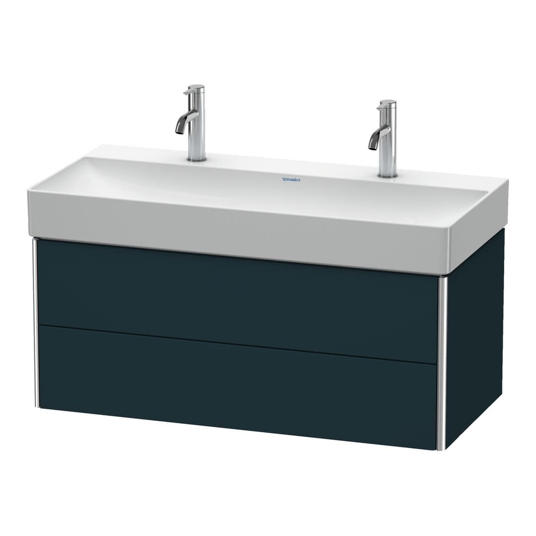 Duravit XSquare – Έπιπλο Νιπτήρα – 984 mm, 2 συρτάρια, νιπτήρας κέντρο – Night blue Satin Matt, Lacquer (XS416309898)