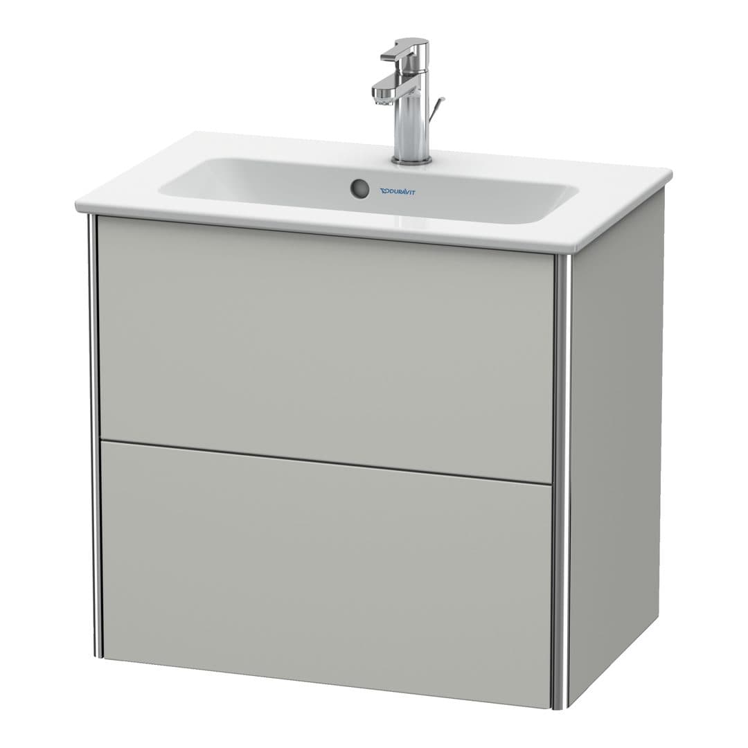 Duravit XSquare – Έπιπλο Νιπτήρα – 610 mm, 2 συρτάρια, νιπτήρας κέντρο, Compact – Concrete grey Matt, Decor (XS416500707)