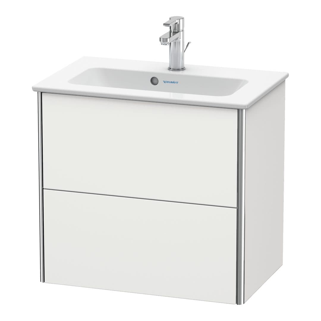 Duravit XSquare – Έπιπλο Νιπτήρα – 610 mm, 2 συρτάρια, νιπτήρας κέντρο, Compact – Nordic white Satin Matt, Lacquer (XS416503939)