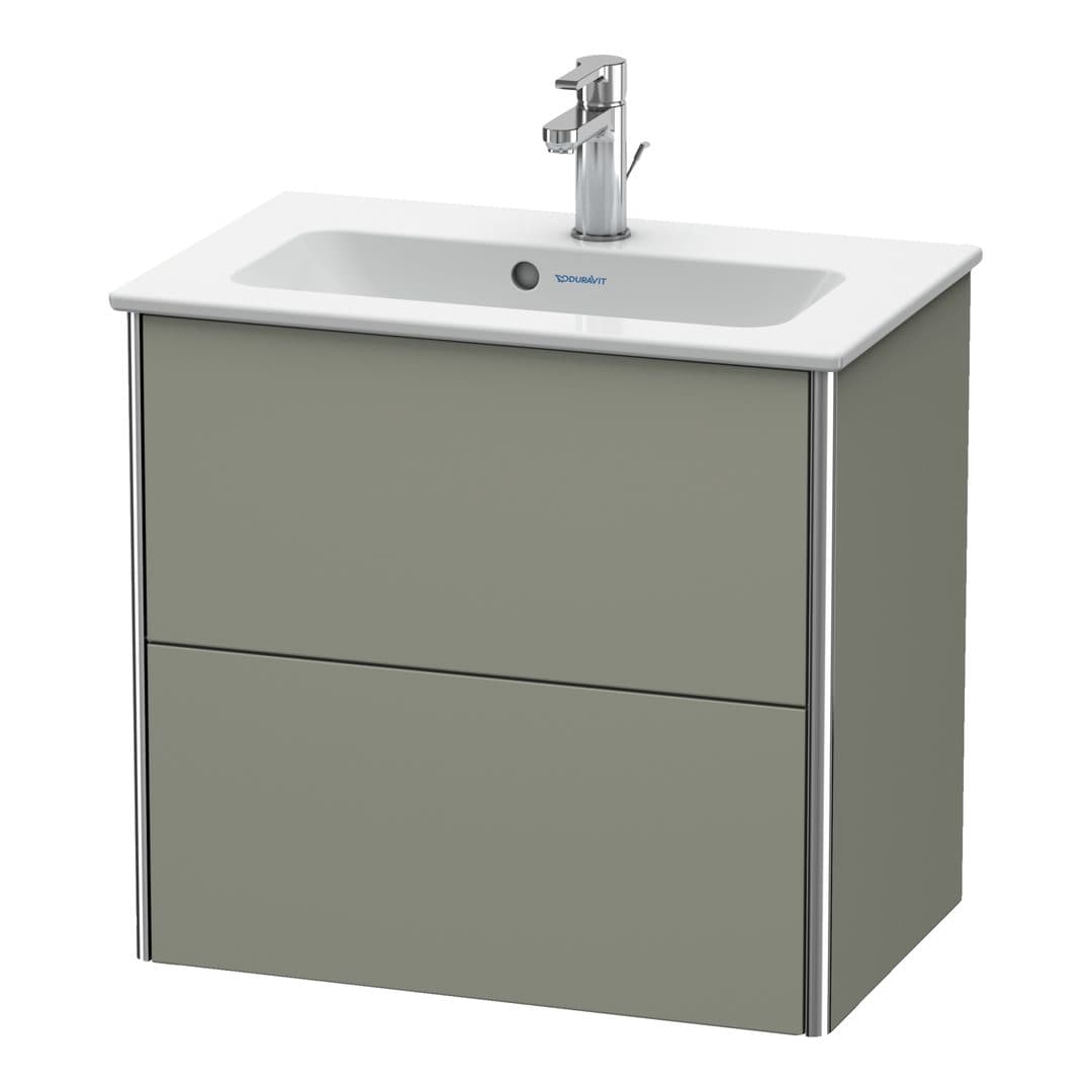 Duravit XSquare – Έπιπλο Νιπτήρα – 610 mm, 2 συρτάρια, νιπτήρας κέντρο, Compact – Stone grey Satin Matt, Lacquer (XS416509292)