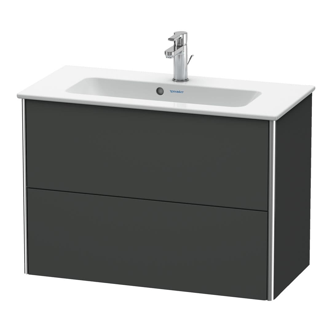 Duravit XSquare – Έπιπλο Νιπτήρα – 810 mm, 2 συρτάρια, νιπτήρας κέντρο, Compact – Graphite Matt, Decor (XS416604949)