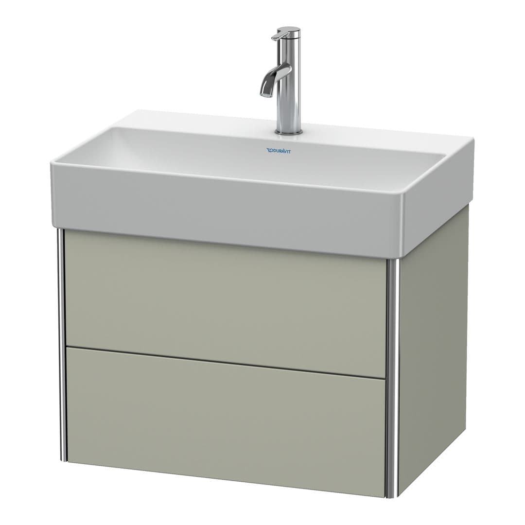 Duravit XSquare – Έπιπλο Νιπτήρα – 584 mm, 2 συρτάρια, νιπτήρας κέντρο, Compact – Taupe Satin Matt, Lacquer (XS416706060)