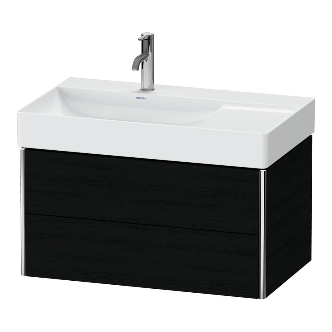 Duravit XSquare – Έπιπλο Νιπτήρα – 784 mm, 2 συρτάρια, νιπτήρας αριστερά – Black oak Matt, Decor (XS416801616)