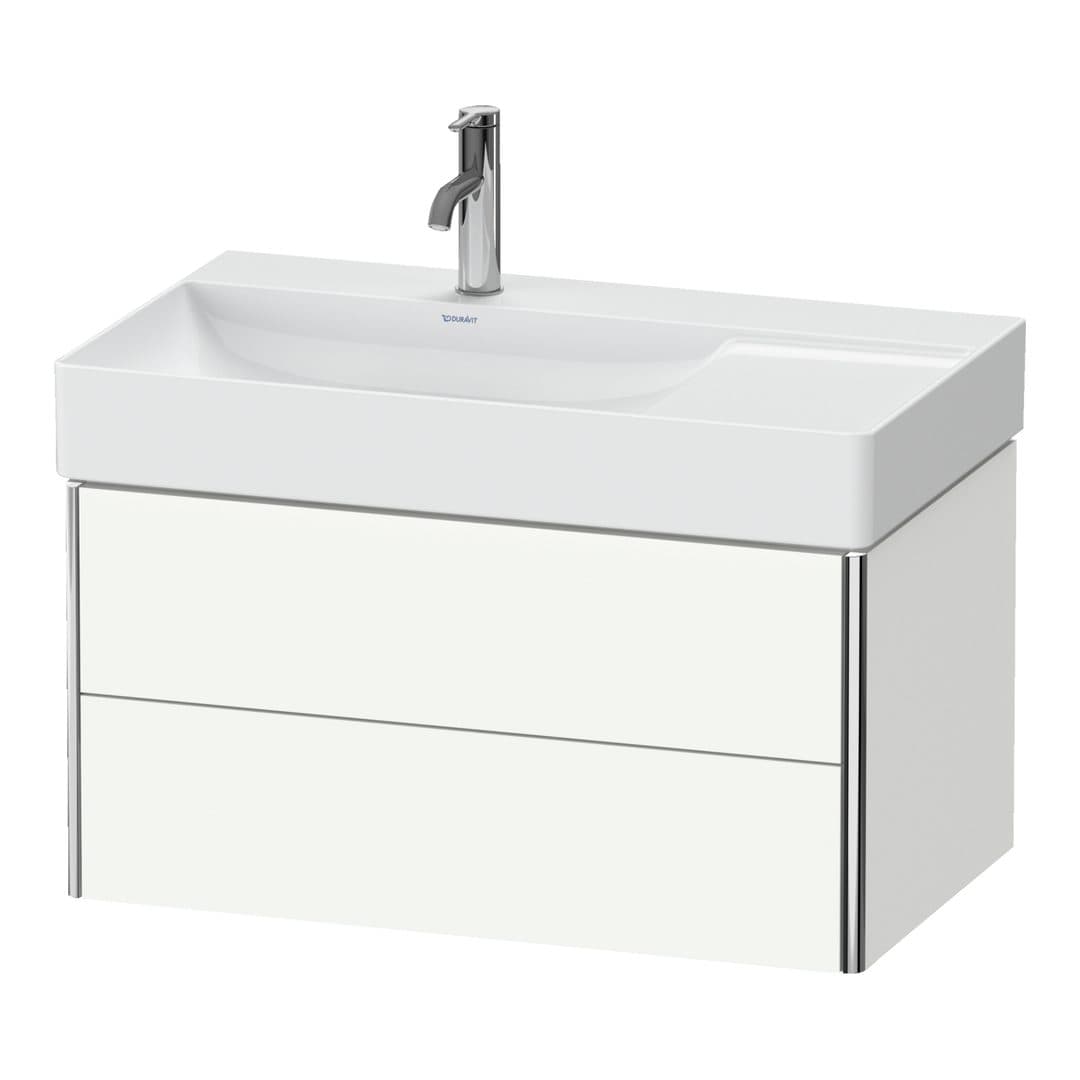 Duravit XSquare – Έπιπλο Νιπτήρα – 784 mm, 2 συρτάρια, νιπτήρας αριστερά – White Satin Matt, Lacquer (XS416803636)