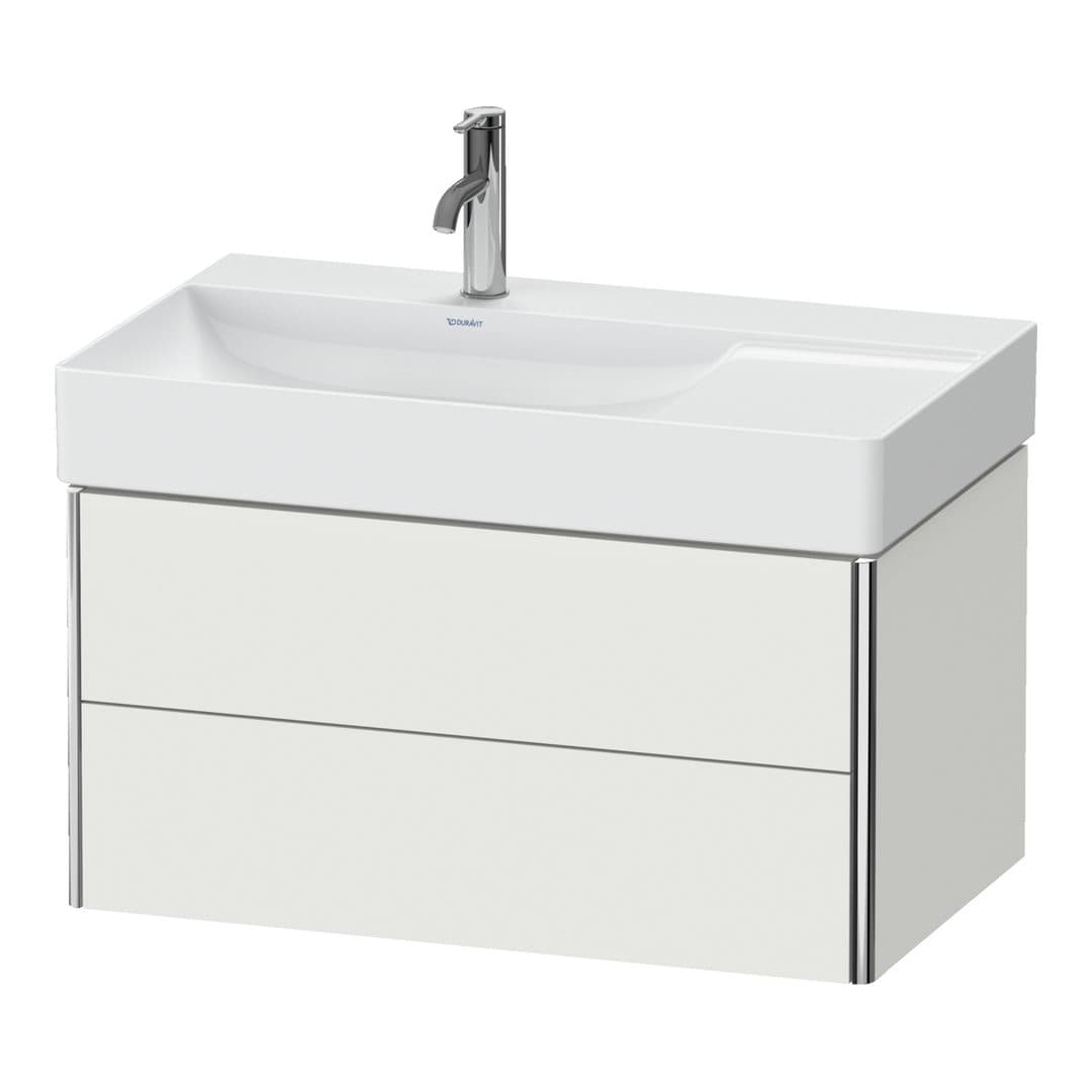 Duravit XSquare – Έπιπλο Νιπτήρα – 784 mm, 2 συρτάρια, νιπτήρας αριστερά – Nordic white Satin Matt, Lacquer (XS416803939)