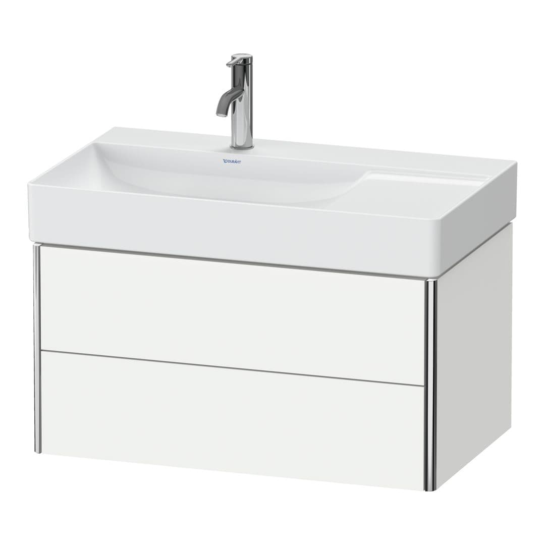 Duravit XSquare – Έπιπλο Νιπτήρα – 784 mm, 2 συρτάρια, νιπτήρας αριστερά – White Super Matt, Decor (XS416808484)