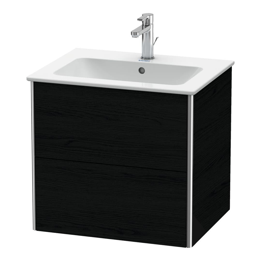 Duravit XSquare – Έπιπλο Νιπτήρα – 610 mm, 2 συρτάρια, νιπτήρας κέντρο – Black oak Matt, Decor (XS417101616)