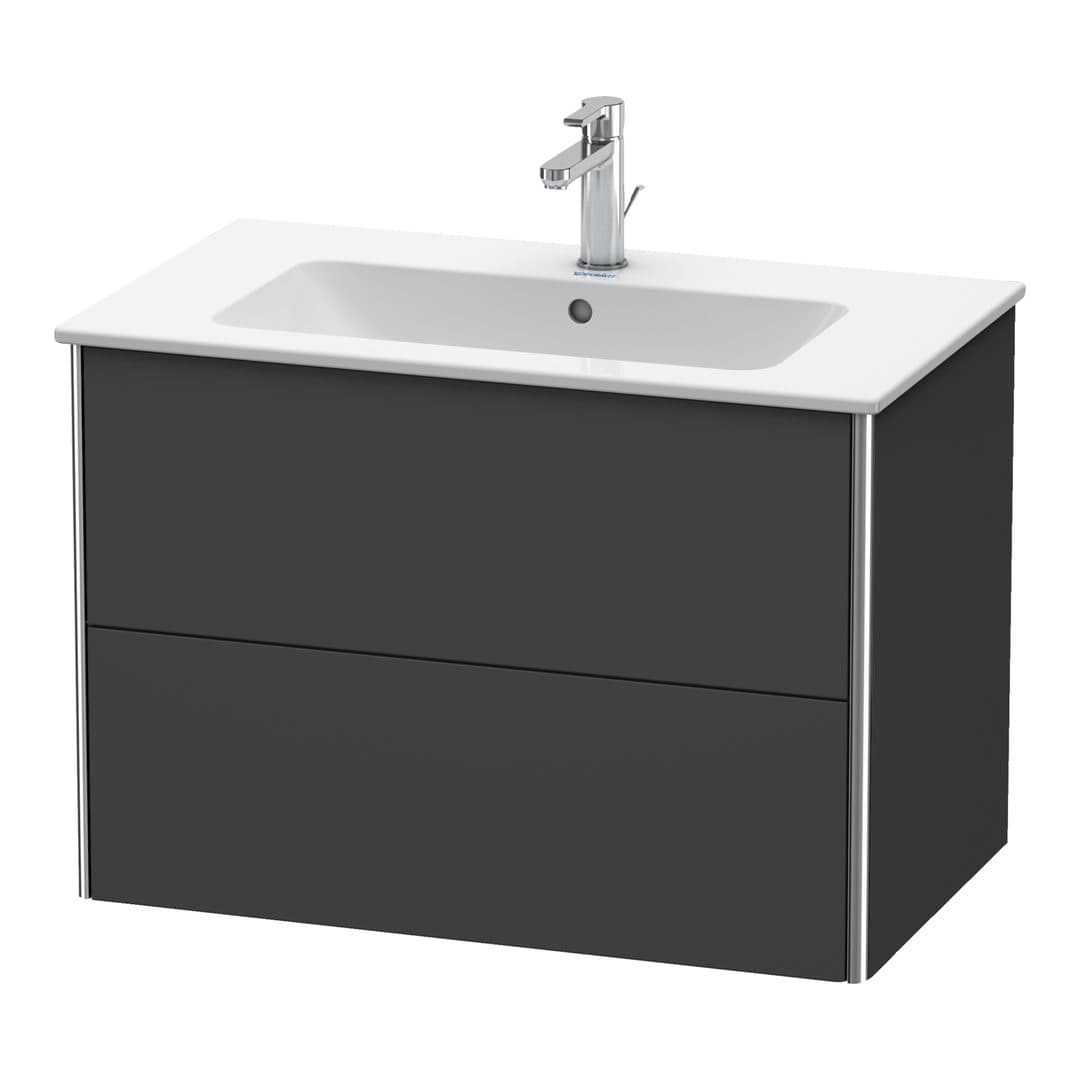 Duravit XSquare – Έπιπλο Νιπτήρα – 810 mm, 2 συρτάρια, νιπτήρας κέντρο – Graphite Matt, Decor (XS417204949)