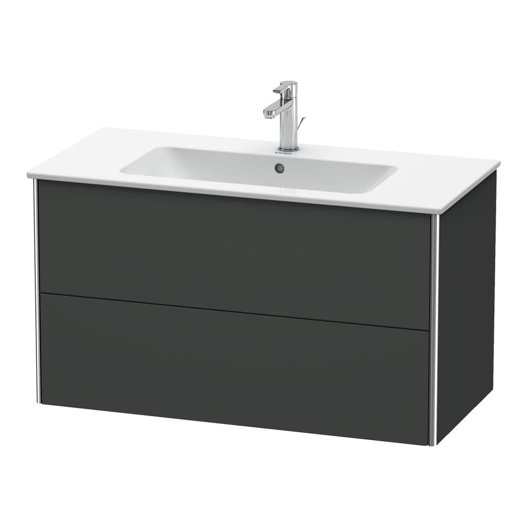 Duravit XSquare – Έπιπλο Νιπτήρα – 1010 mm, 2 συρτάρια, νιπτήρας κέντρο – Graphite Matt, Decor (XS417304949)