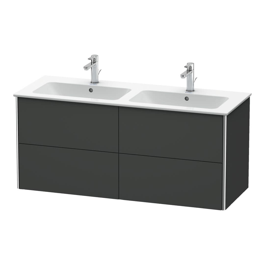 Duravit XSquare – Έπιπλο Νιπτήρα – 1280 mm, 4 συρτάρια – Graphite Matt, Decor (XS417504949)