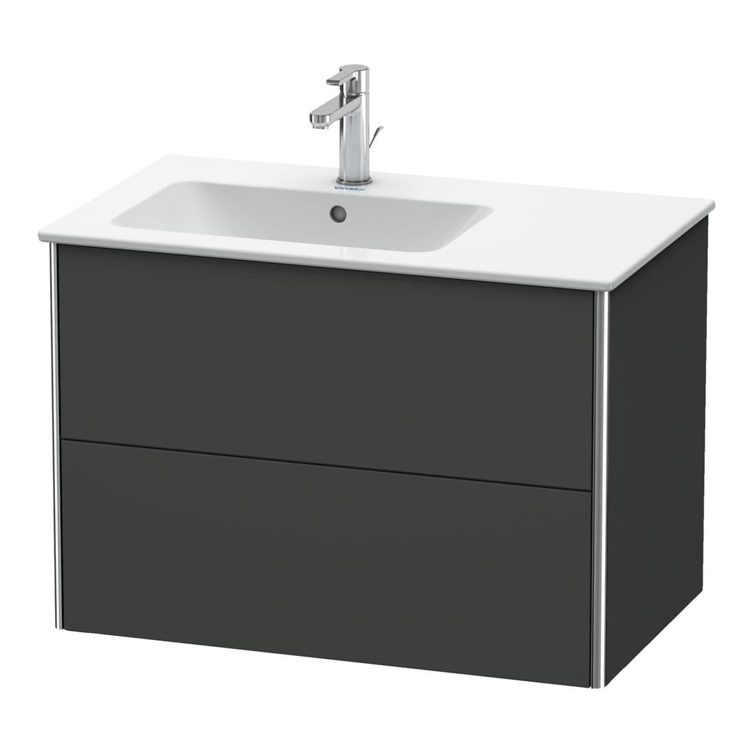 Duravit XSquare – Έπιπλο Νιπτήρα – 810 mm, 2 συρτάρια, νιπτήρας αριστερά – Graphite Matt, Decor (XS417604949)